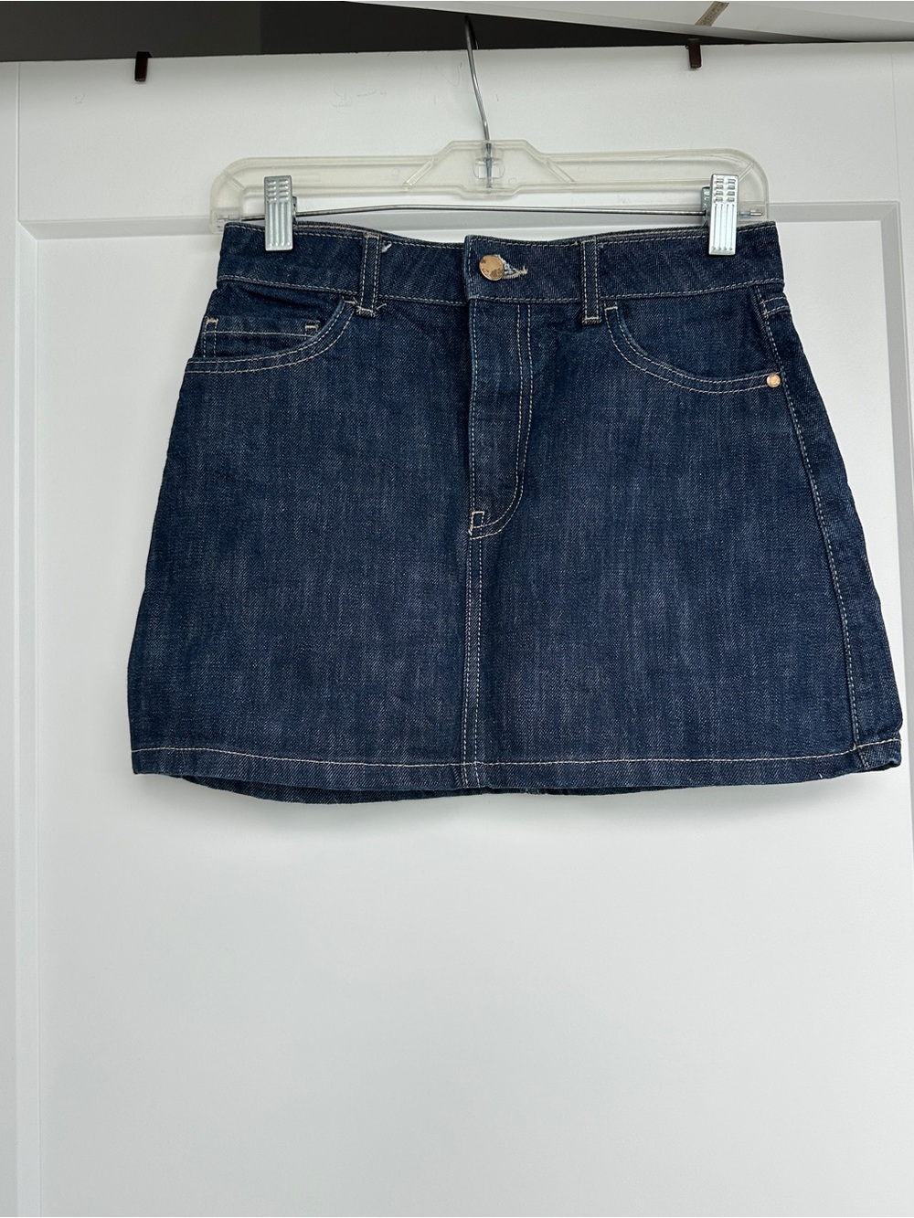 Dark wash jean skirt